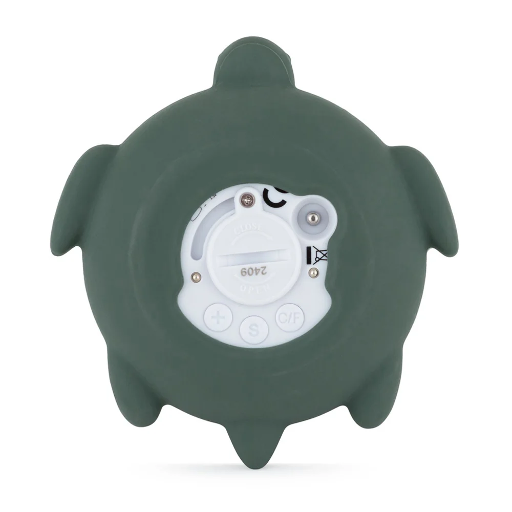 Petite&Mars Turtle Terry teploměr do vody 0m+ silikonový digitální 1 ks misty green