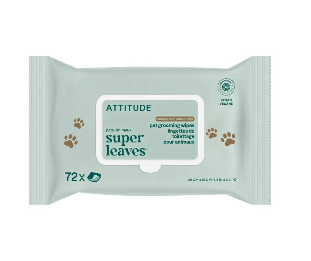 ATTITUDE Super leaves Vlhčené čisticí ubrousky pro domácí mazlíčky 72 ks
