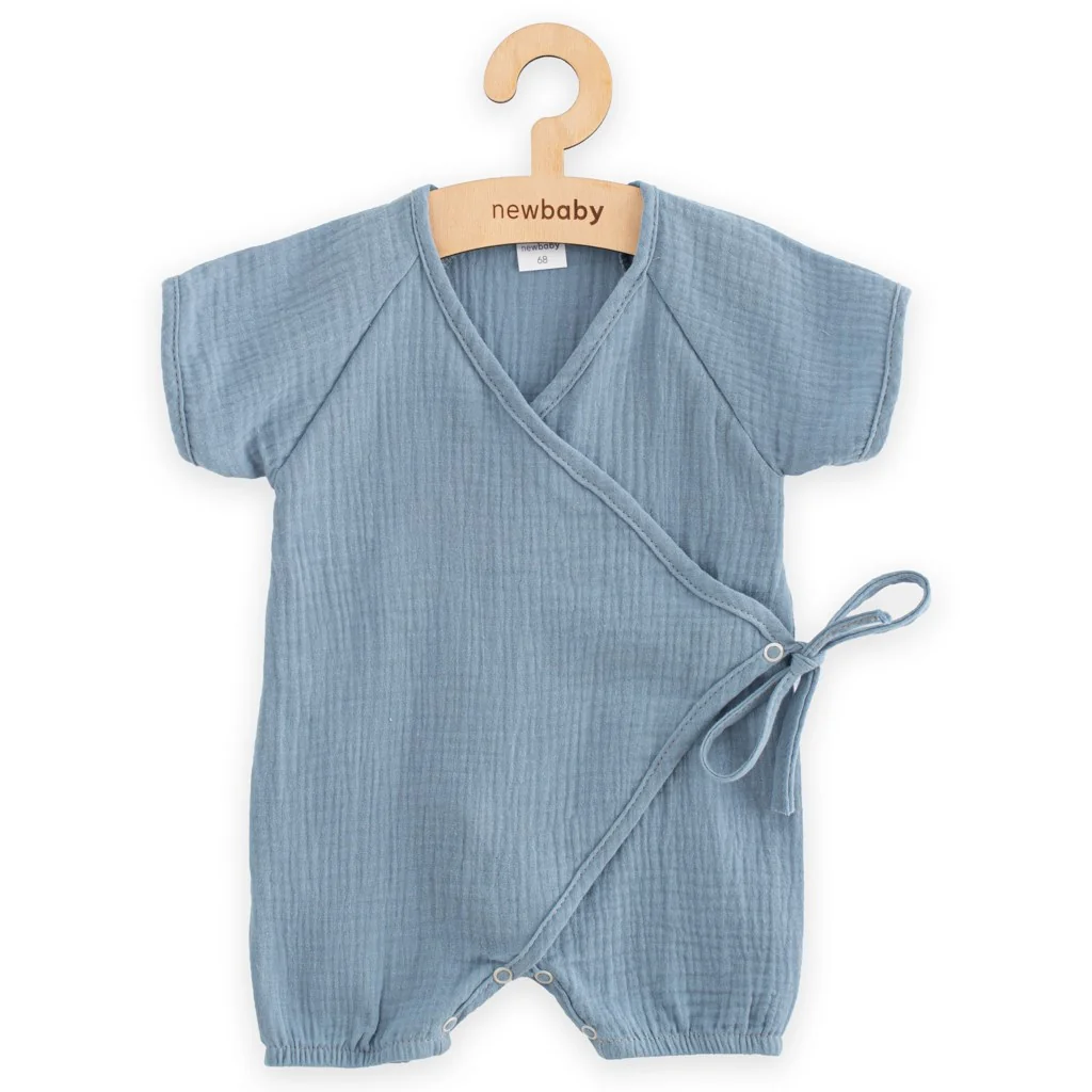 New Baby Kojenecký letní mušelínový overal blue, vel. 56 (0-3m)