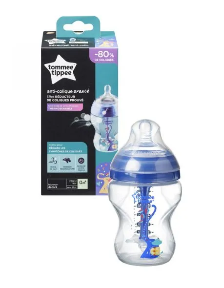 Tommee Tippee Kojenecká lahev ADVANCED ANTI-COLIC Pomalý průtok 0m+ 260 ml 1 ks modrá