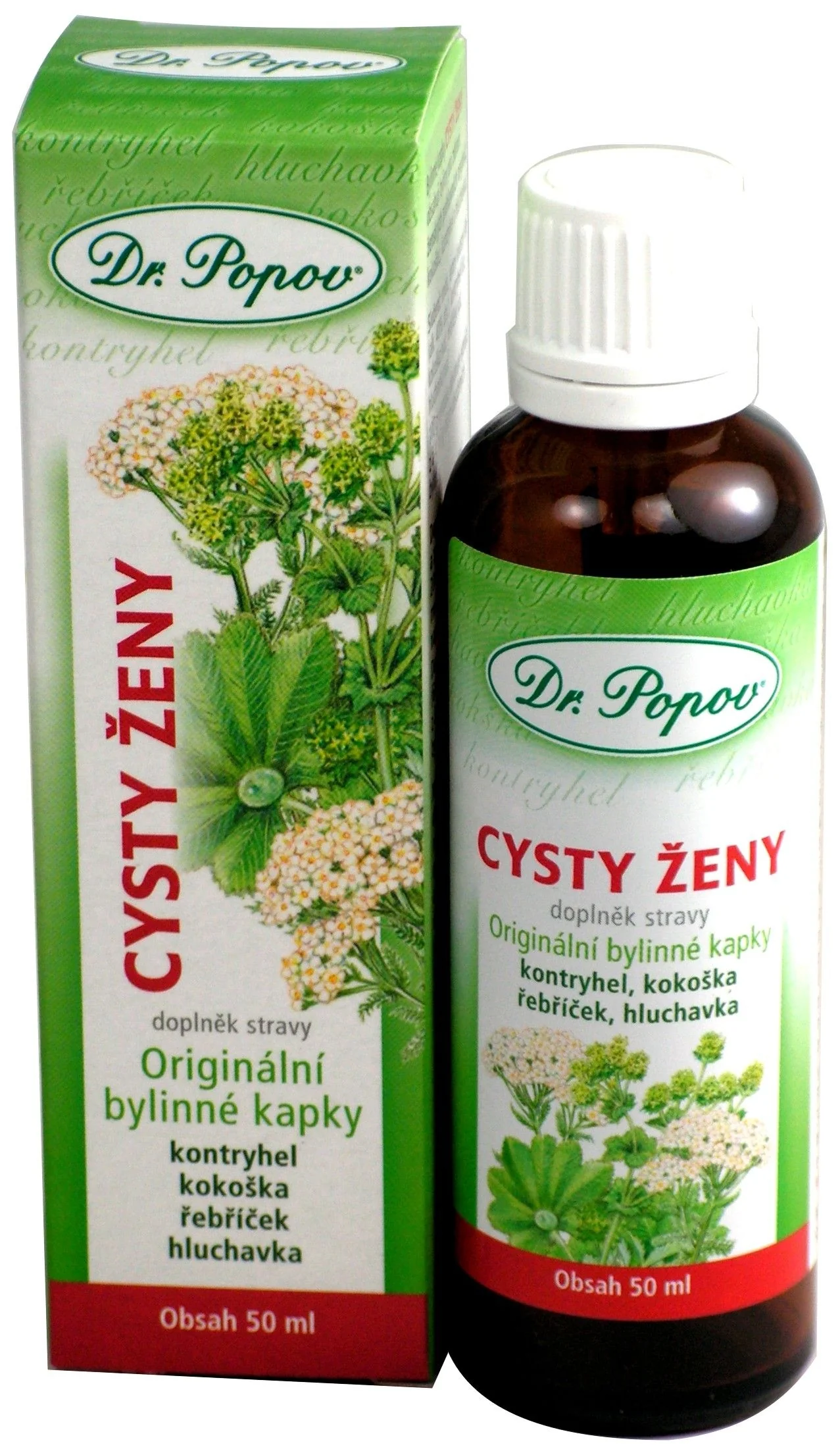 Dr. Popov Originální bylinné kapky Cysty ženy 50 ml