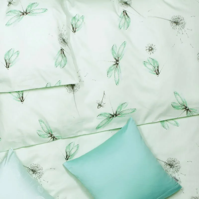 SCANquilt povlečení SATÉN TENCEL DESIGN morning mentolová 140 x 200/70 x 90 cm