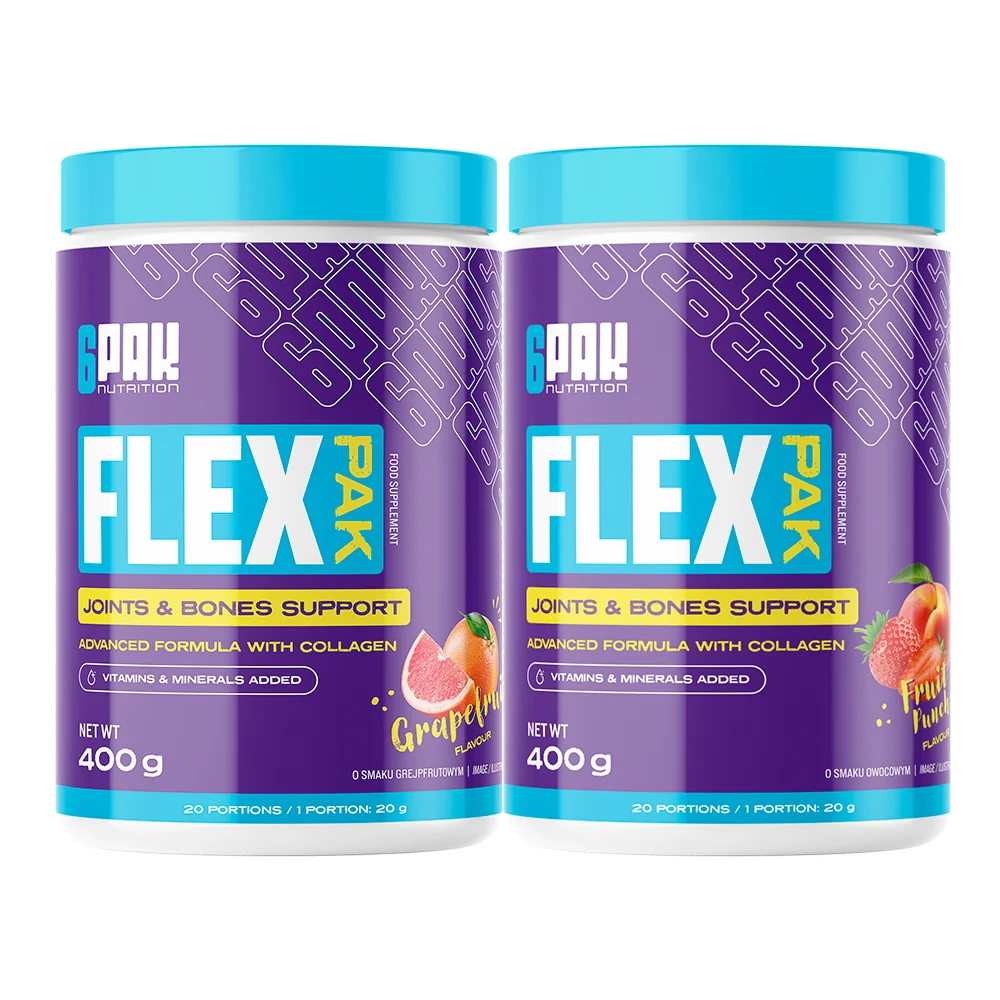 6Pak Nutrition Kloubní výživa Flex Pak 400 g - akce 1+1 ovocný punč + grep