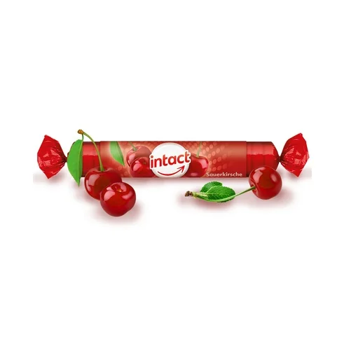 Intact Hroznový cukr s vitaminem C třešeň rolička 40 g