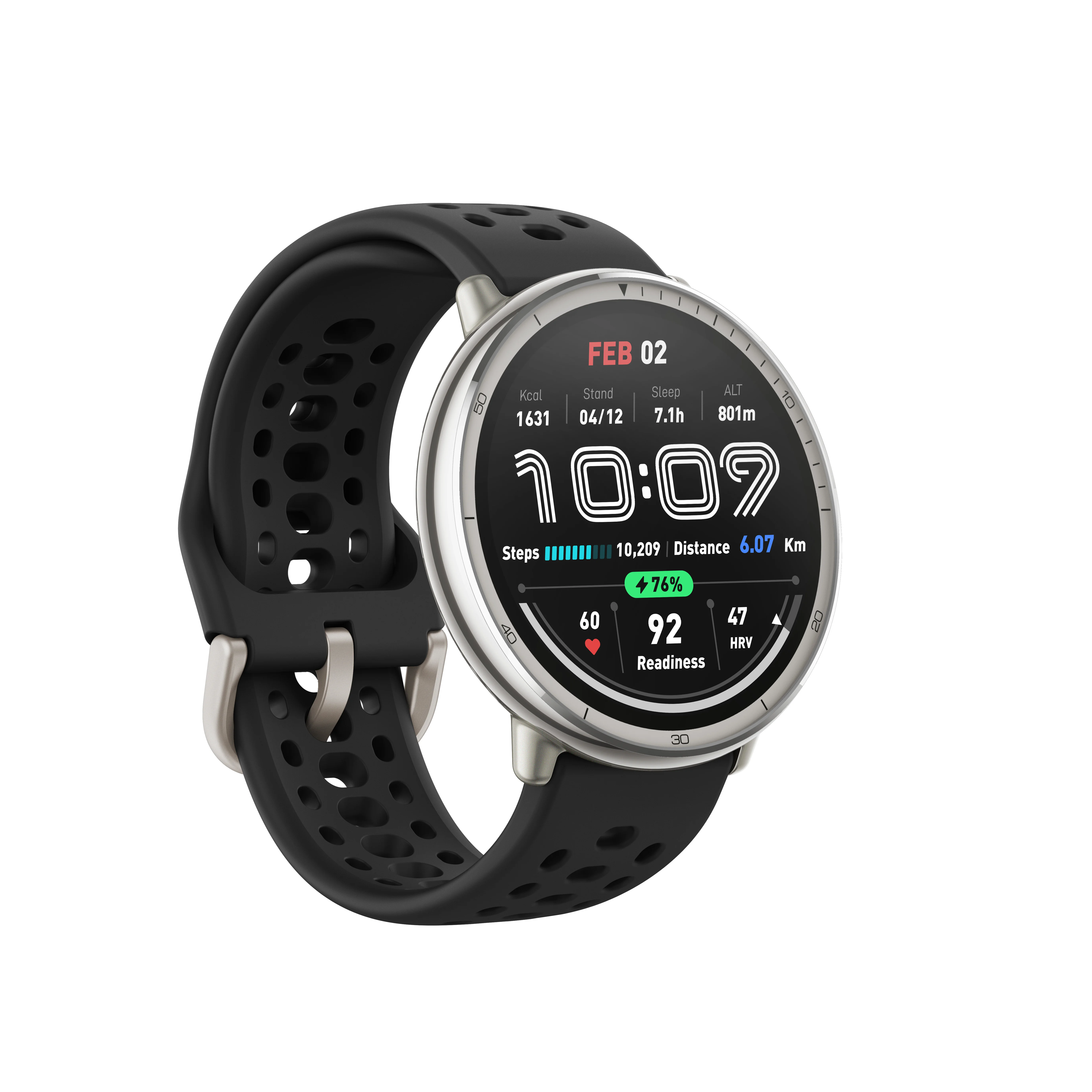 Amazfit Active 2 Round Sport Silicone chytré hodinky černé