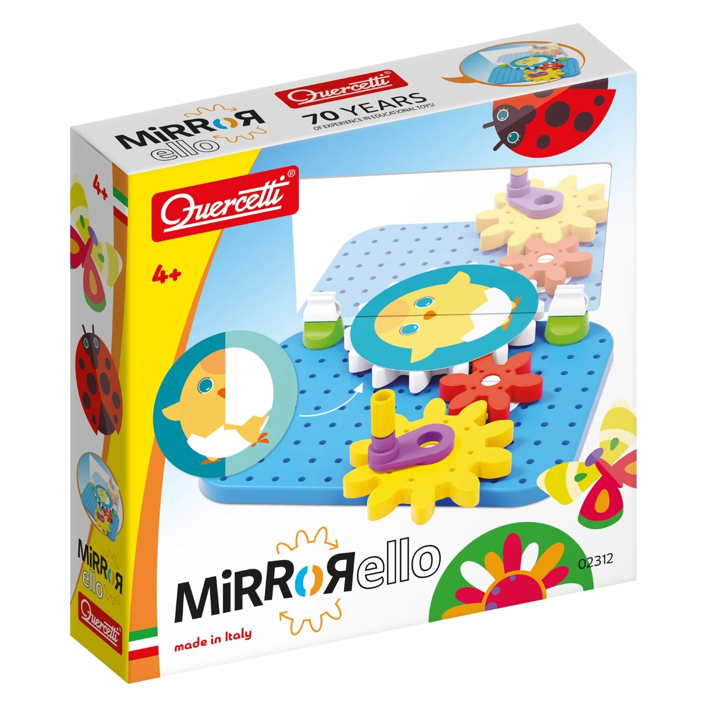 Quercetti Mirrorello - ozubená kolečka se zrcadlem