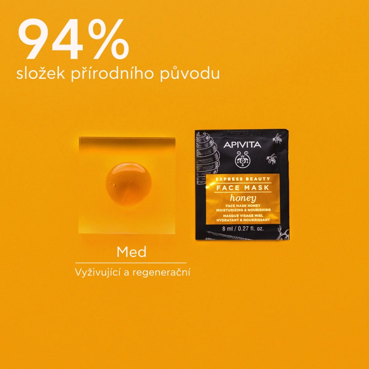 APIVITA Express Beauty Honey pleťová maska 2x8 ml