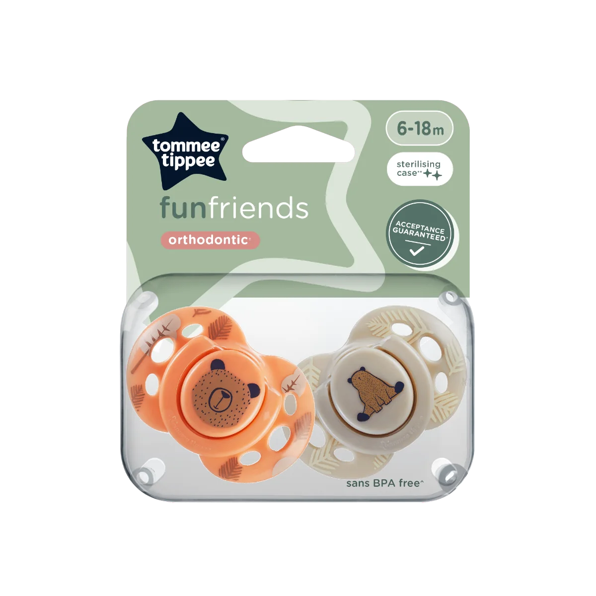 Tommee Tippee CTN Dudlík silikon Fun 6-18m 2 ks