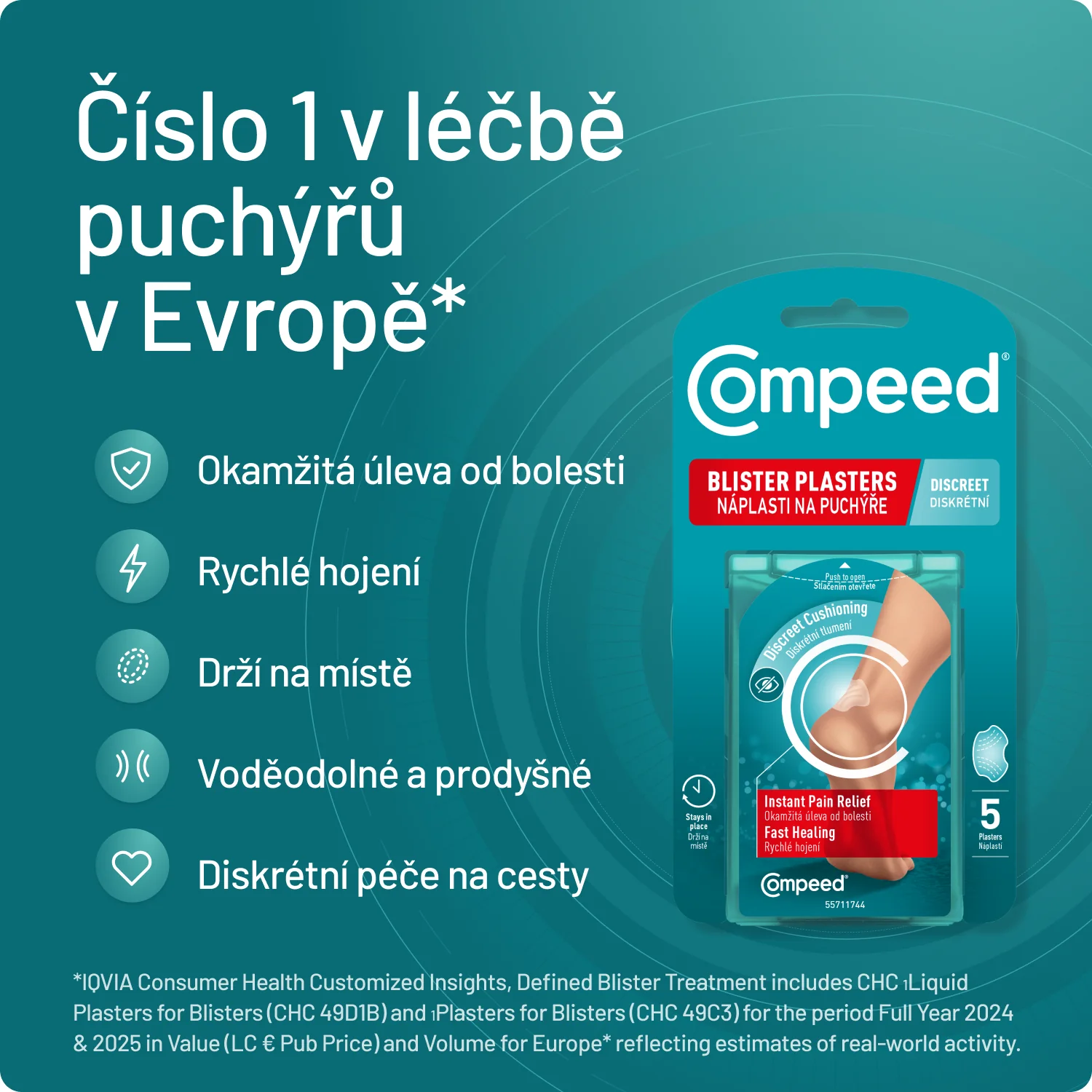 Compeed Náplasti na puchýře diskrétní 5 ks