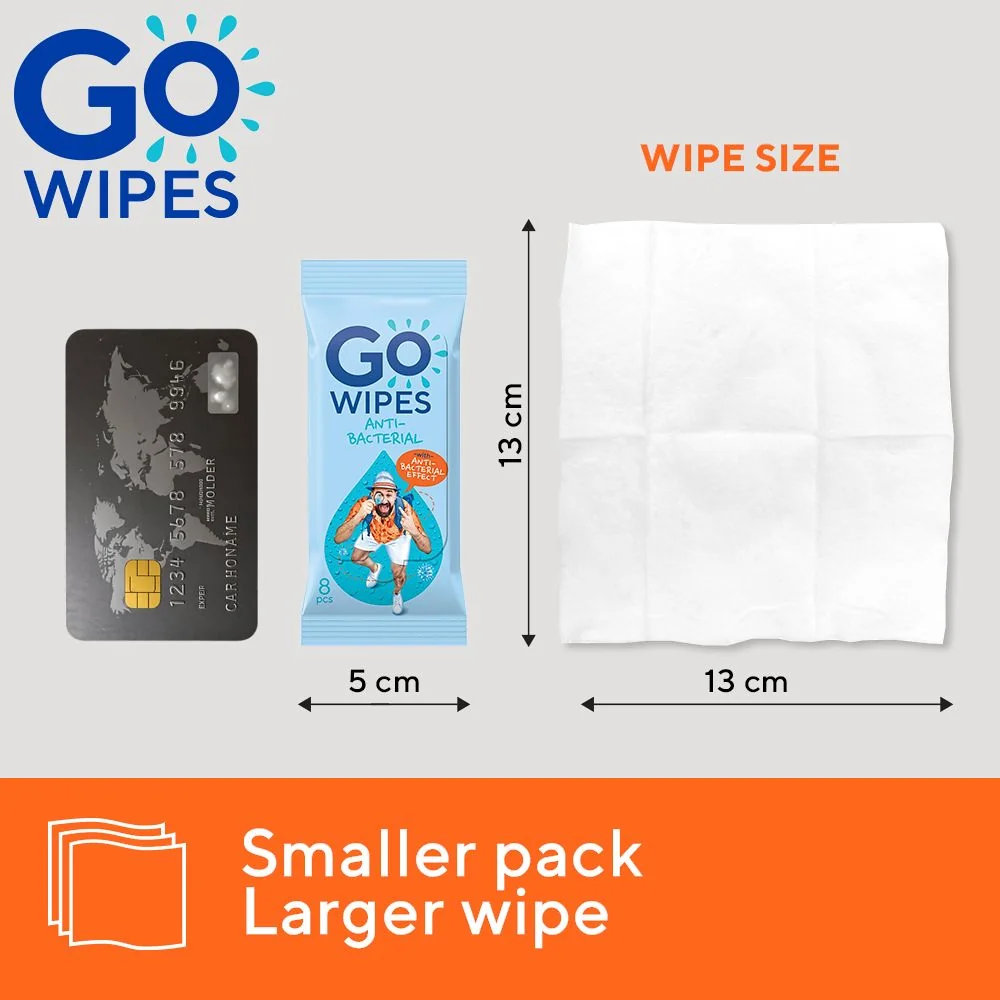 GoWipes Osvěžující vlhčené ubrousky s antibakteriálním účinkem Plastic Free 10x8 ks