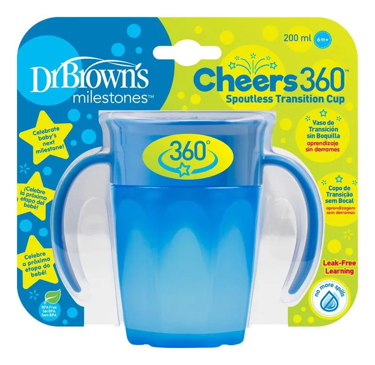 Dr.Browns Hrneček Cheers360 6m+ 200 ml 1 ks modrý