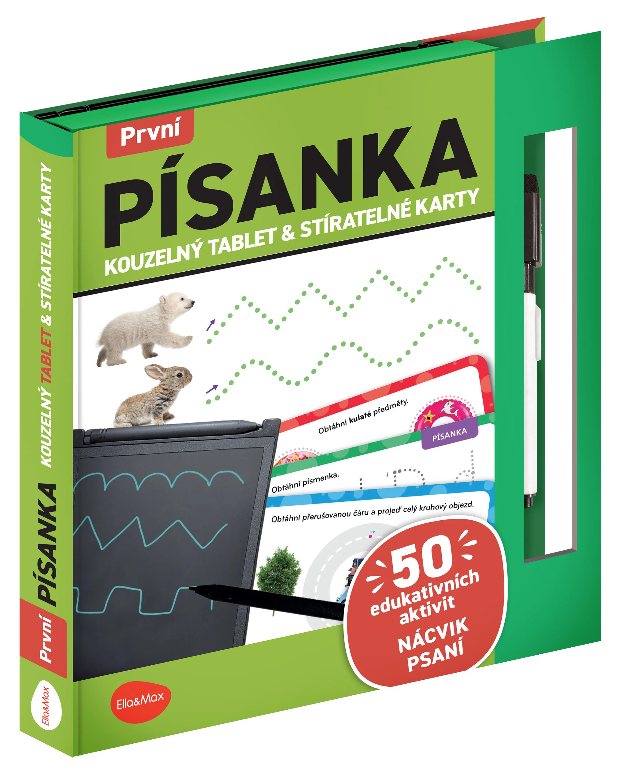 Ella & Max Kouzelný tablet & stíratelné karty – První PÍSANKA