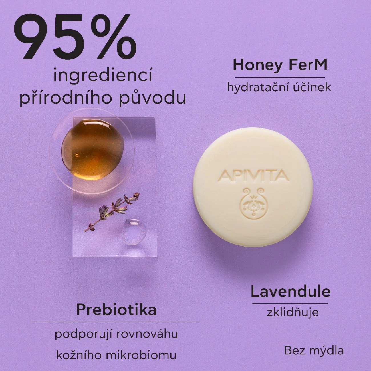 APIVITA Solid Foamy Cleanser mýdlo na pleť 80 g