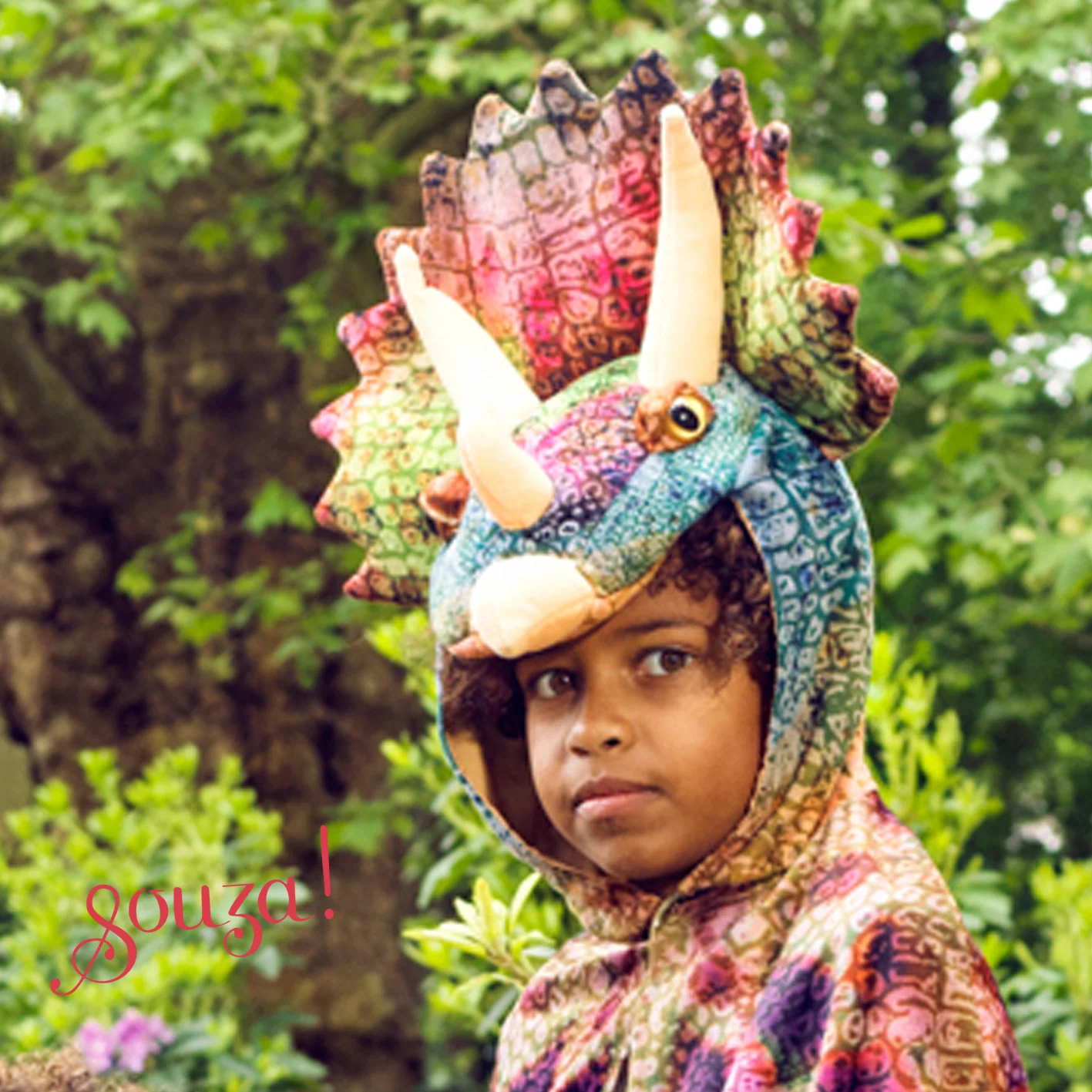 Souza! dětský kostým - dinosauří plášť Triceratops - 4-7 let, 104-122 cm