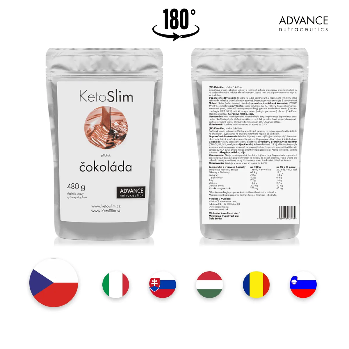 Advance KetoSlim příchuť čokoláda 480 g