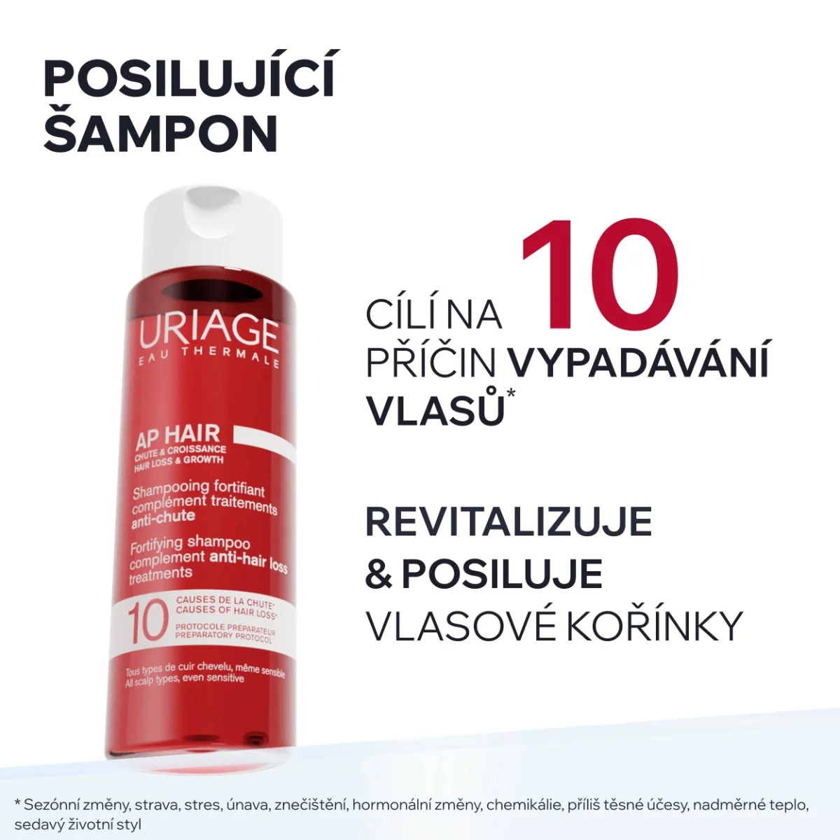 Uriage AP Hair Posilujicí šampon proti vypadávání vlasů 200 ml
