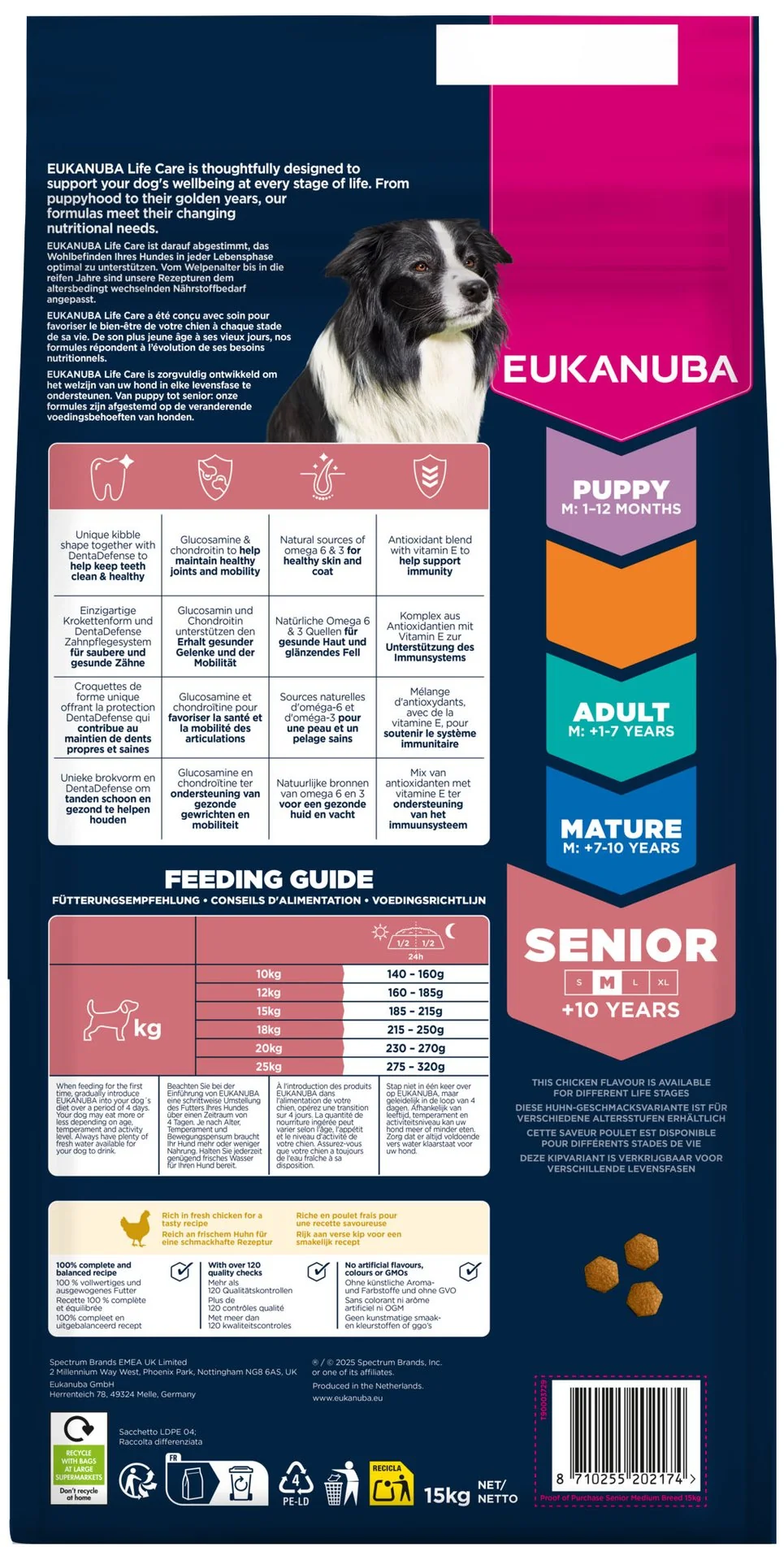 Eukanuba Krmivo Senior Medium rich in fresh chicken 15kg