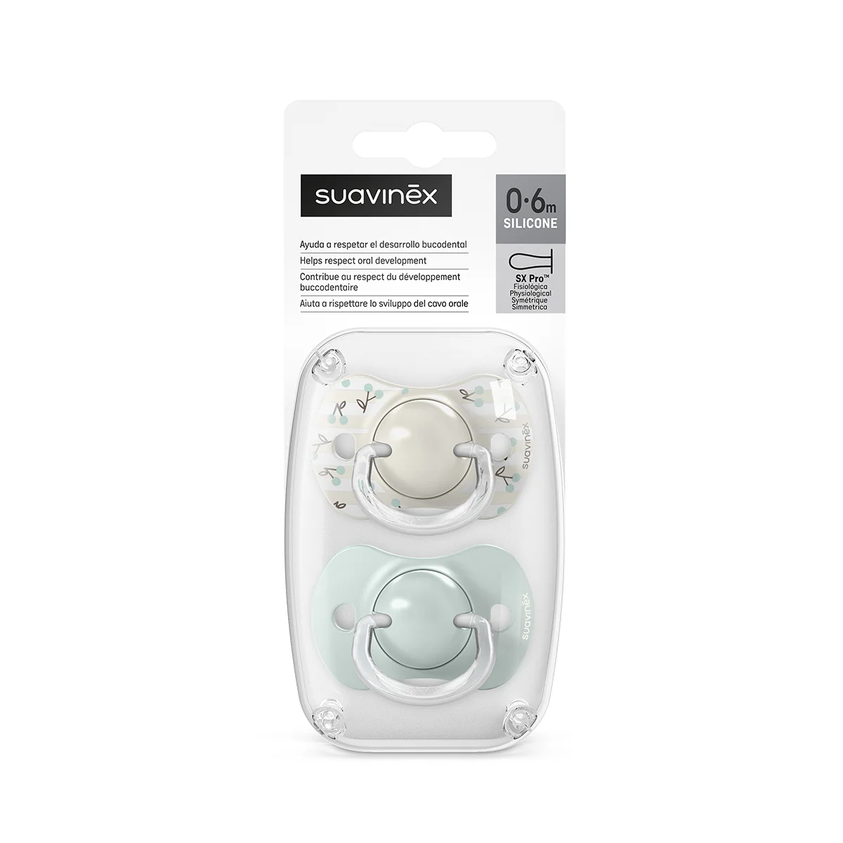 Suavinex Dudlík SX PRO fyziologický BIRDIES 0-6m 2 ks zelený
