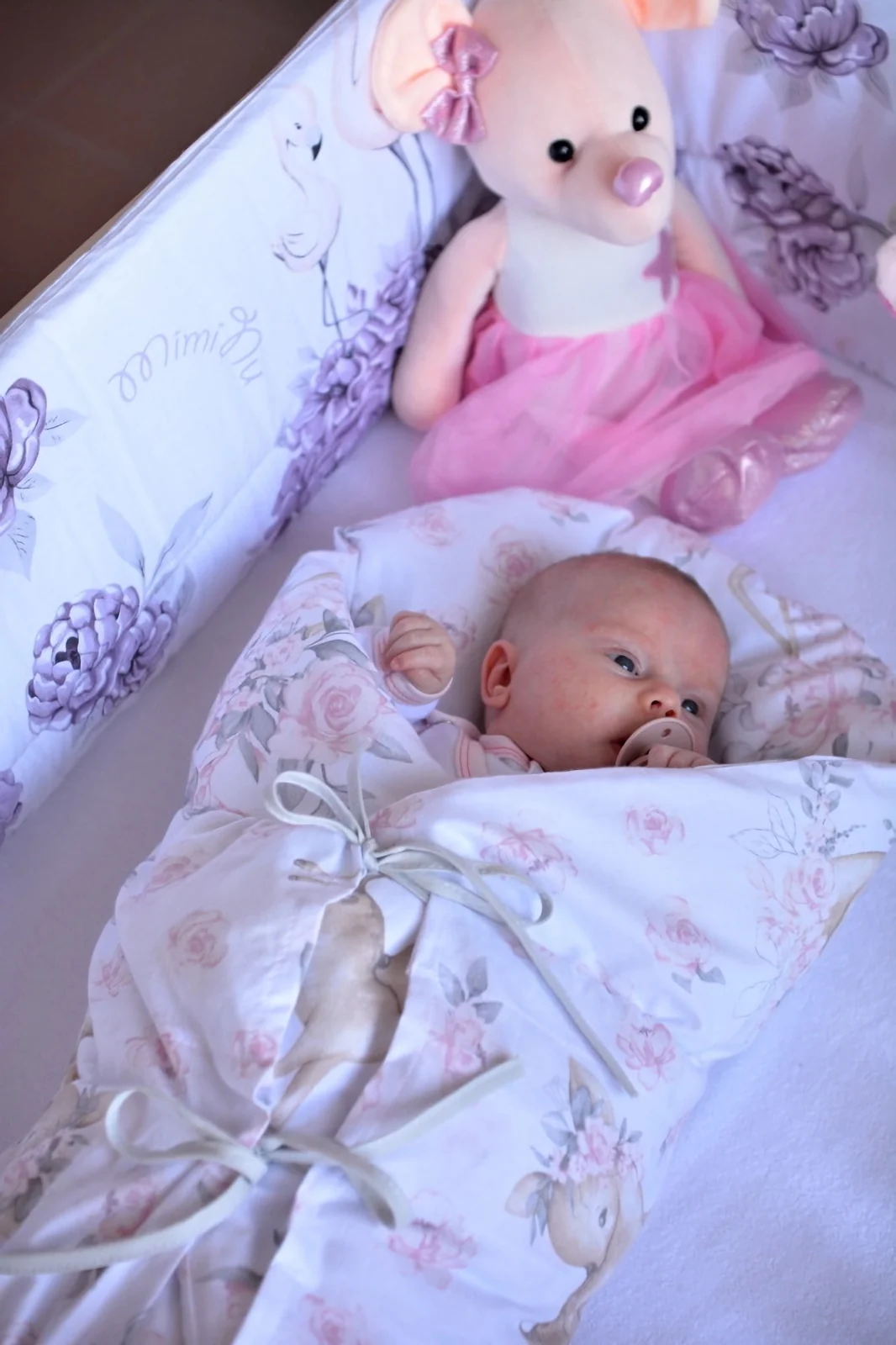 Baby Nellys Bavlněný náhr. povlak, potah na retro zavinovačku LALLY, Sny Jednorožce, bílý