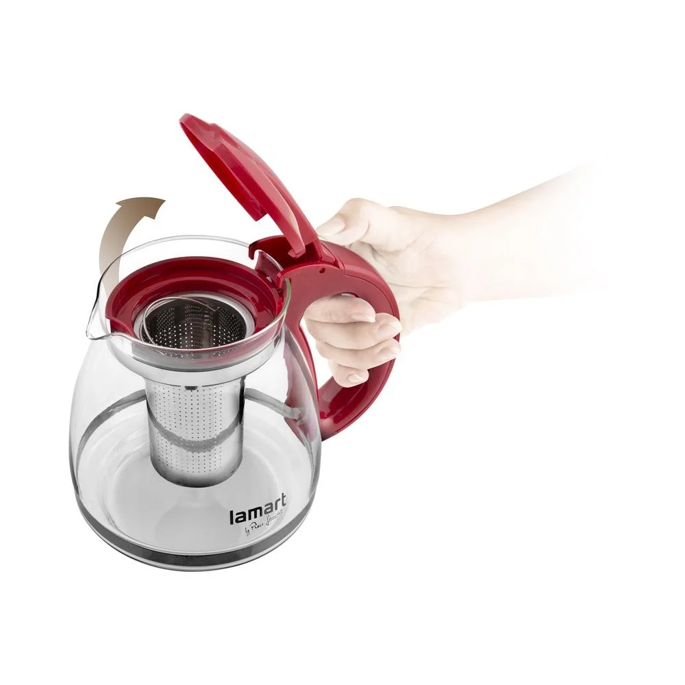 LAMART LT7074 Verre 1,5 l rychlovarná konvice červená