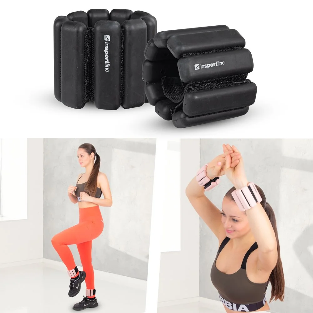 inSPORTline Fitness závaží na kotník a zápěstí Brace černá