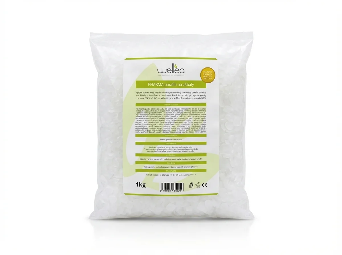 Wellea Europe PHARMA Parafín na zábaly, perličky, 52°C, 1 kg