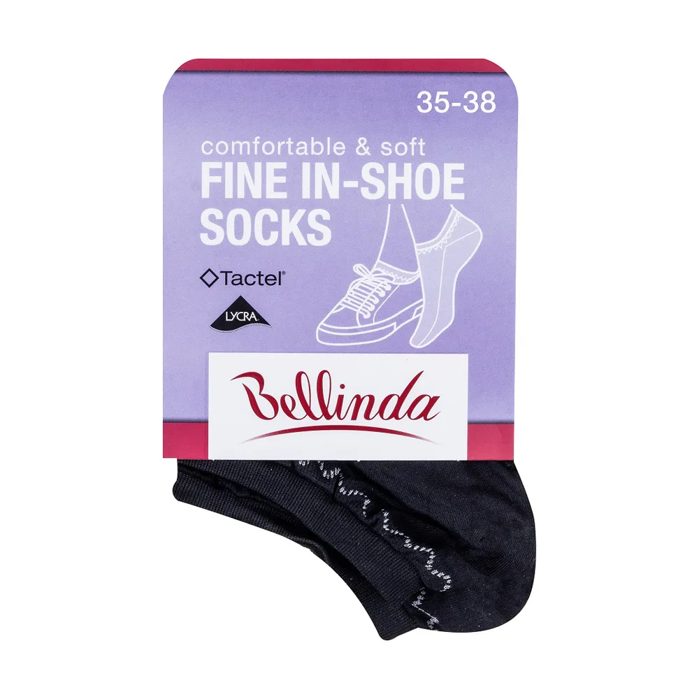 Bellinda FINE IN-SHOE vel. 35/38 dámské kotníkové ponožky 1 pár černé