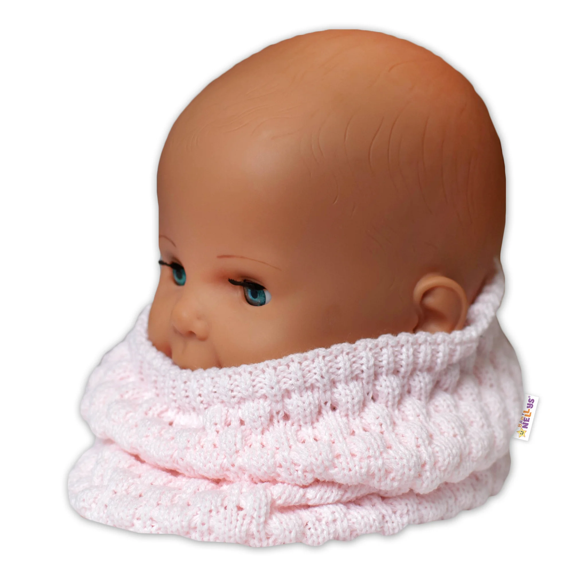 Baby Nellys Pletený nákrčník/komínek - růžový
