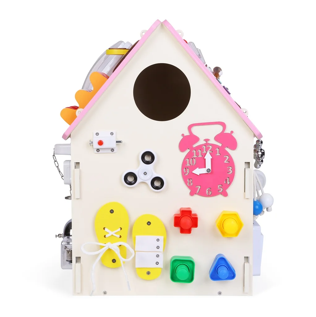 2Kids Toys Montessori Activity board Domeček růžový