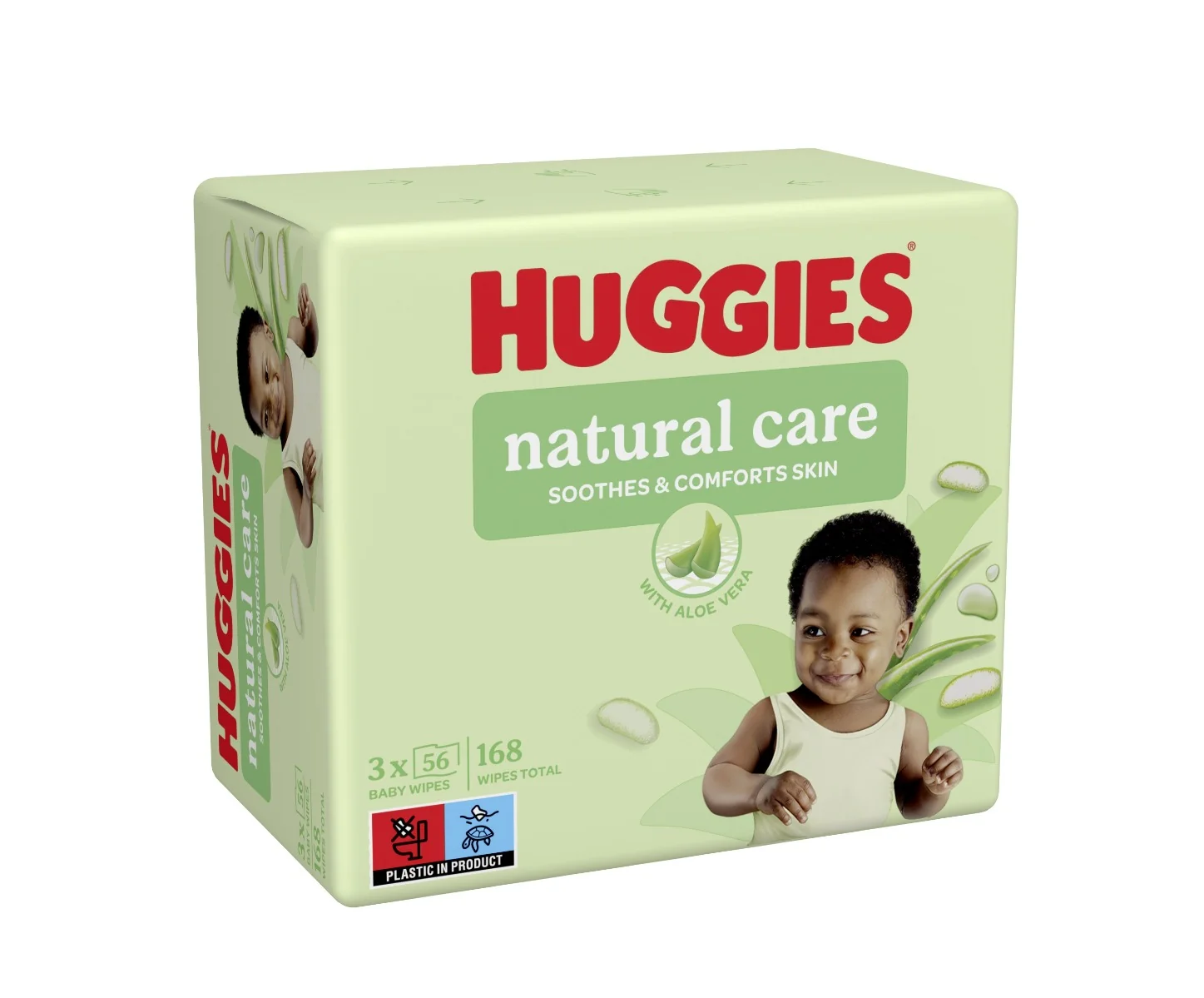 Huggies Natural Care Triplo vlhčené ubrousky 3x56 ks