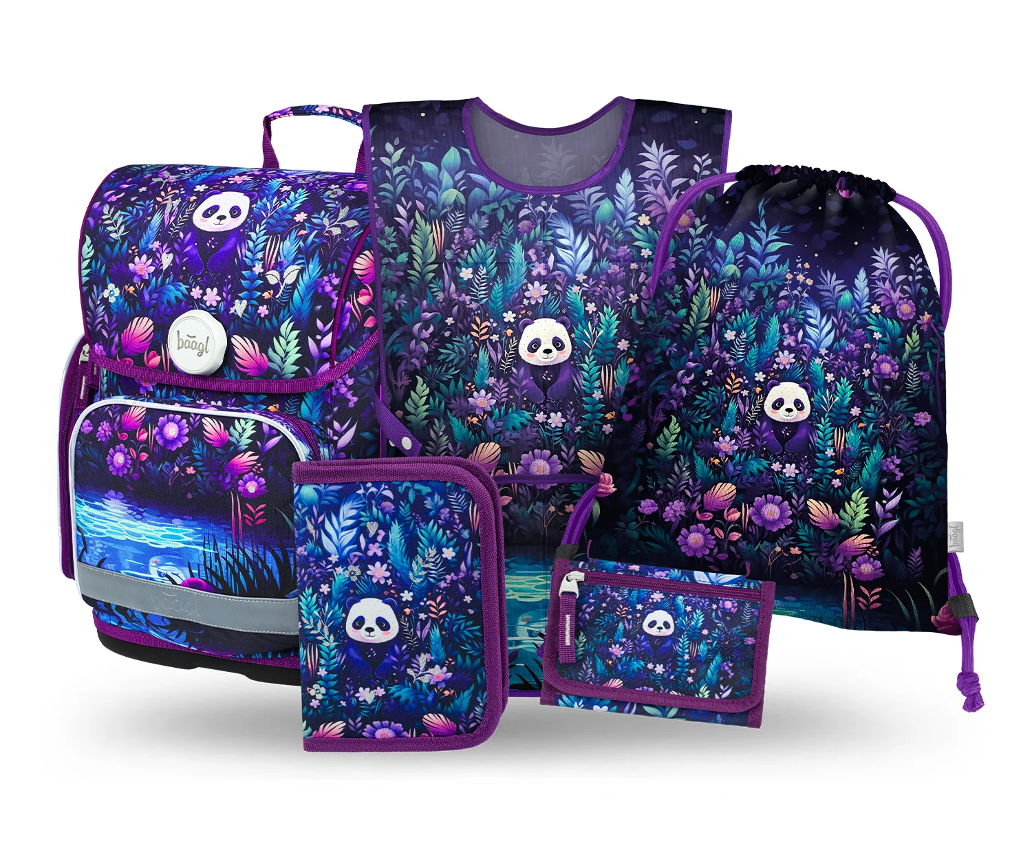 Baagl Školní set Ergo Jungle Panda III