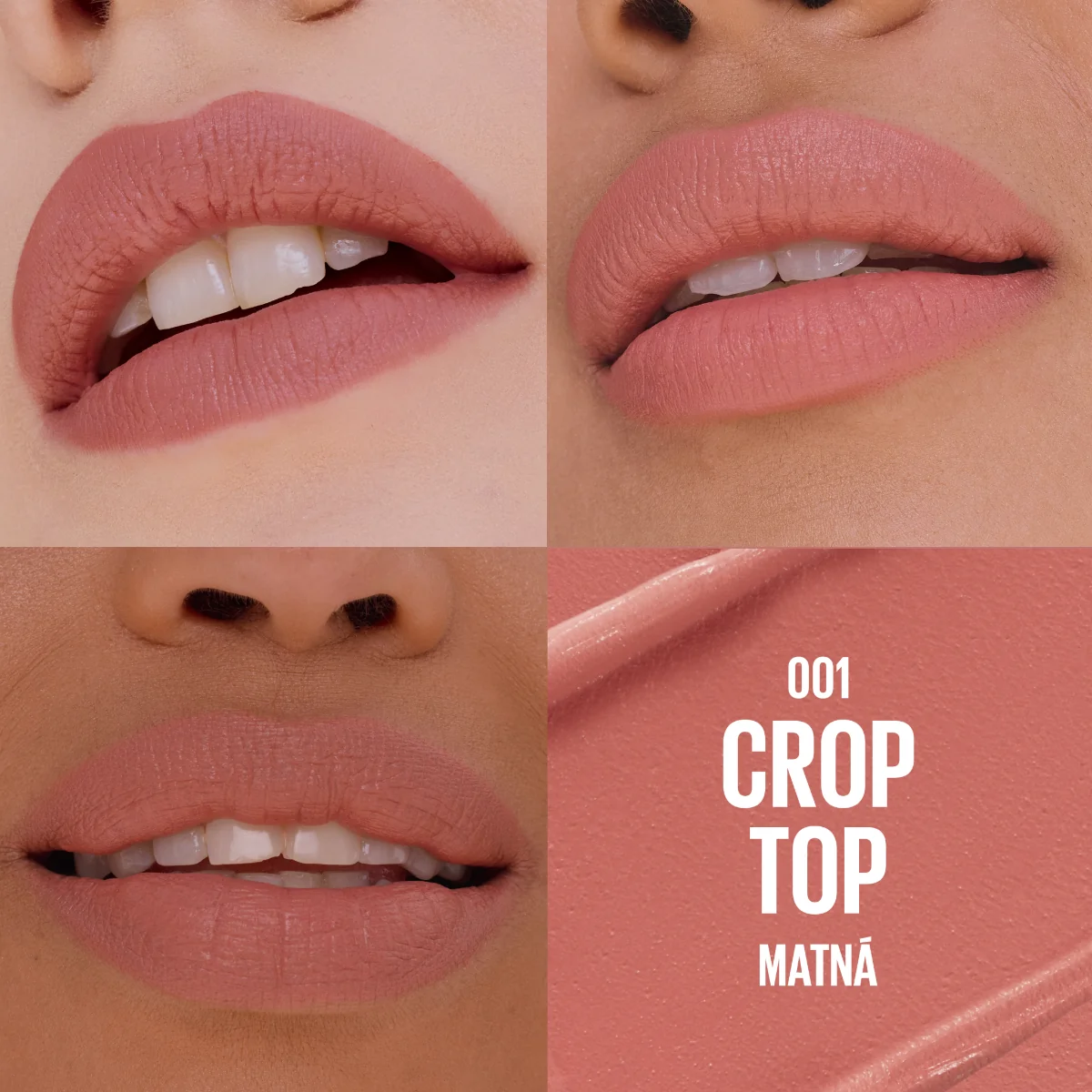 Maybelline Lifter Serum Lipstick Matte 001 Crop T matná rtěnka 1 ks