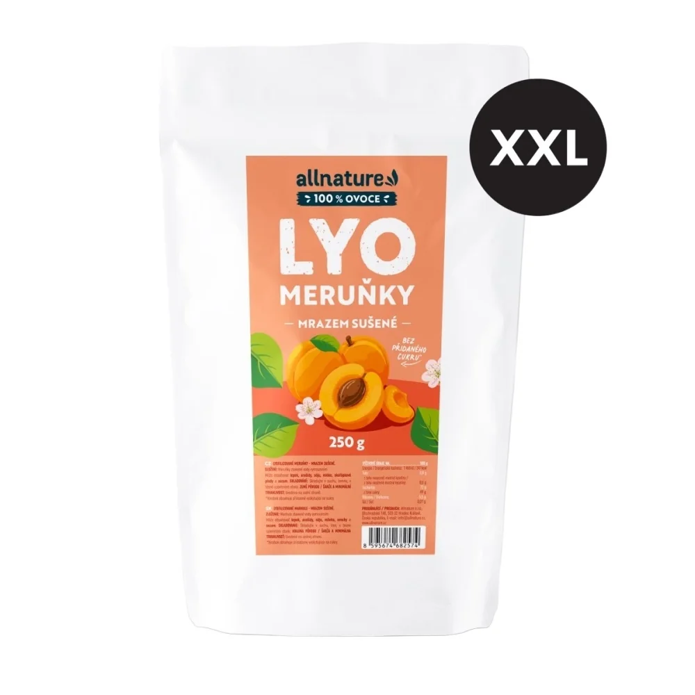Allnature Meruňky sušené mrazem XXL 250 g