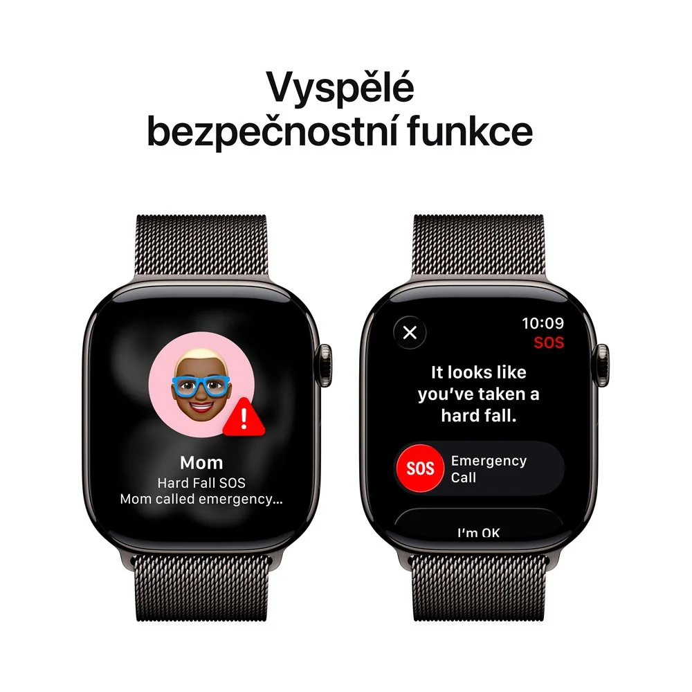 Apple Watch 11 46 mm titan, milánský řemínek S/M chytré hodinky