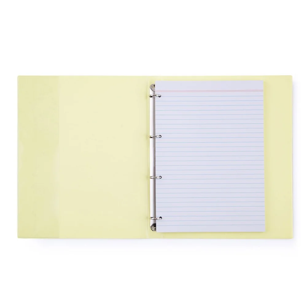 Karton P+P PASTELINi - karis blok A4, PVC, 4kroužkový, 100 listů, žlutý