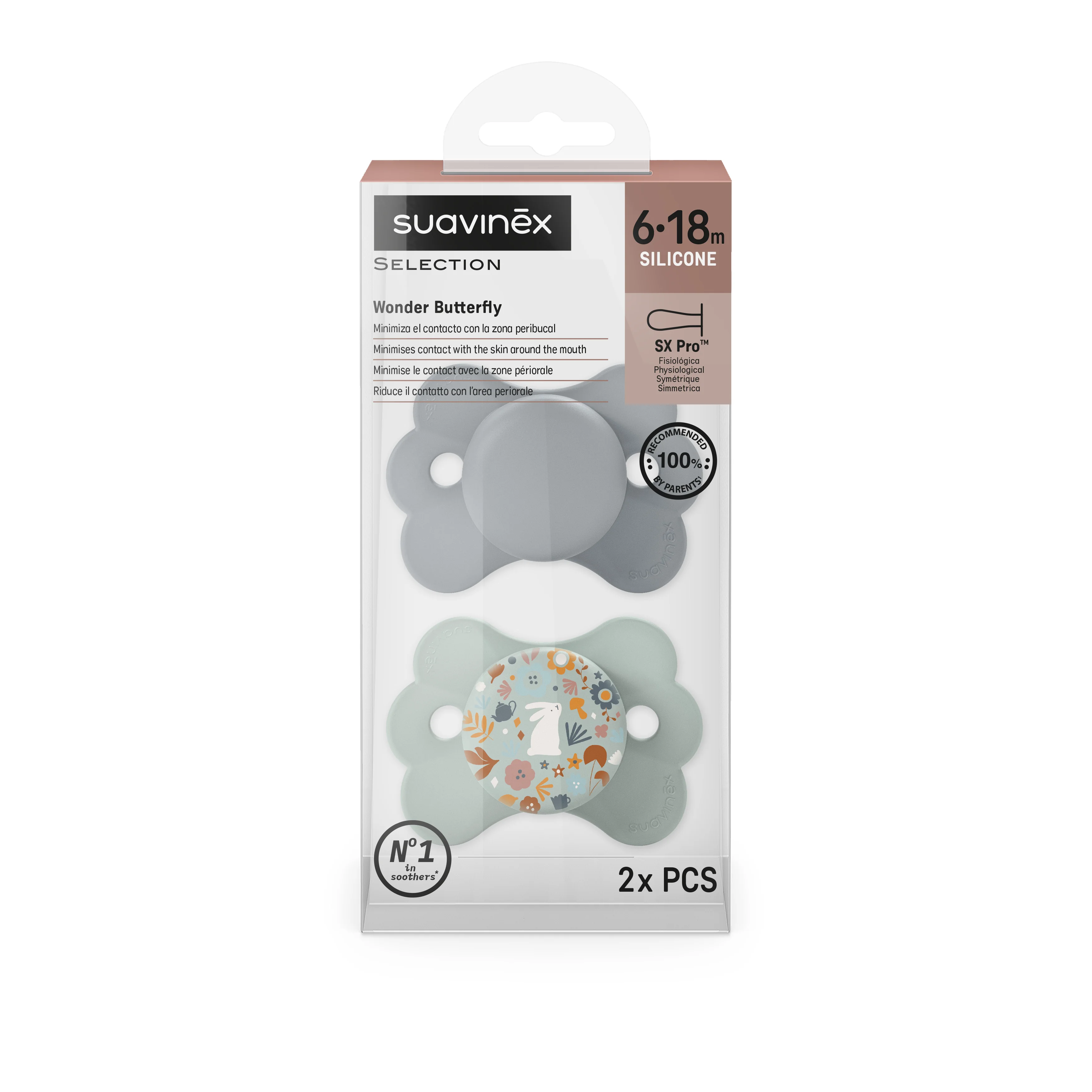 Suavinex Wonderland SX PRO Fyziologický dudlík 6-18m 2 ks zelený