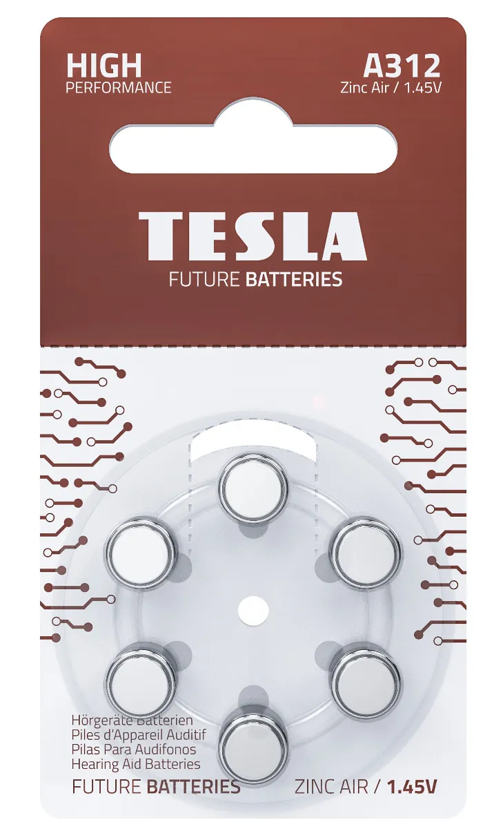 TESLA Baterie do naslouchadel A312 PR41 6 ks