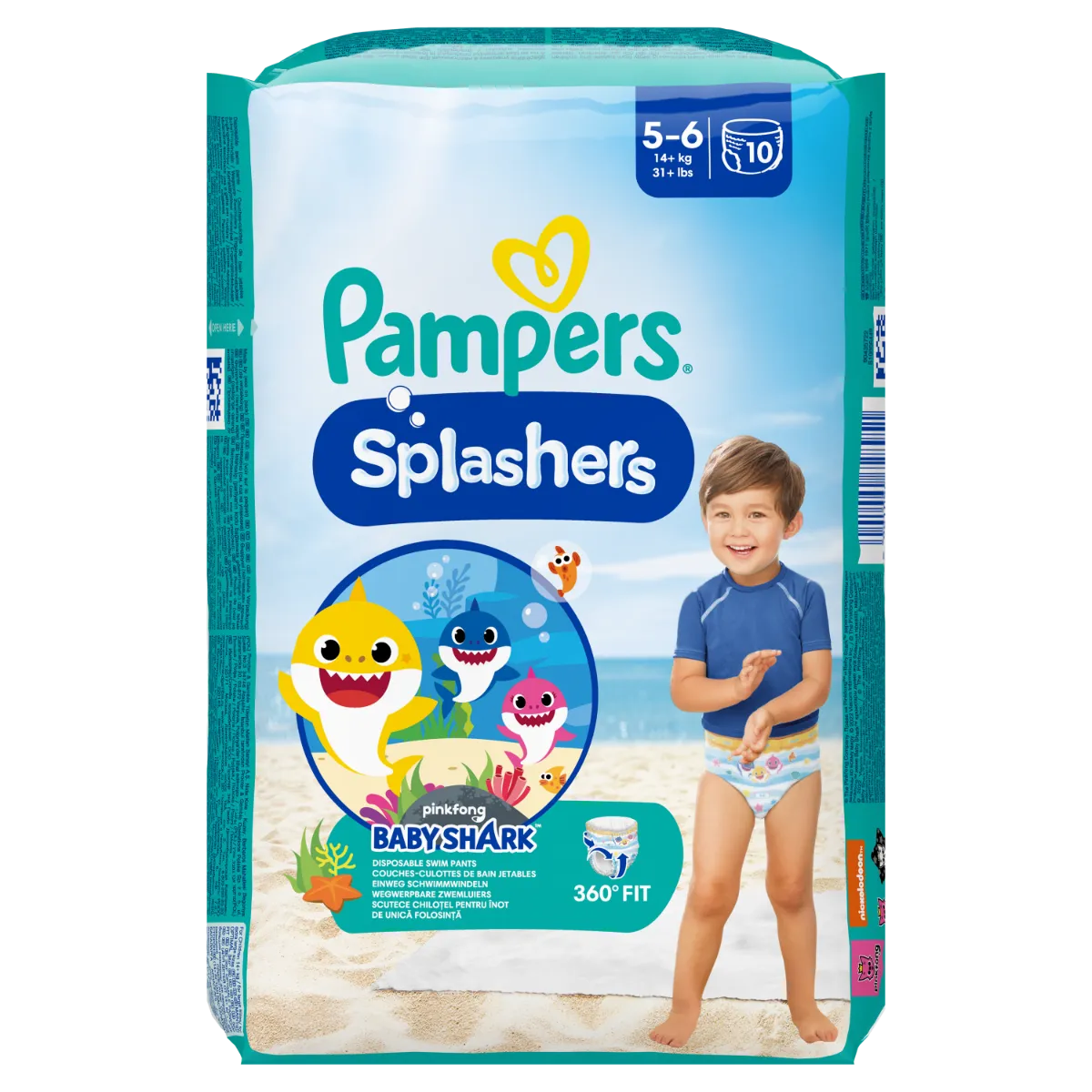 Pampers Splashers Kalhotkové plenky vel. 5 14+ kg Carry Pack 10 ks