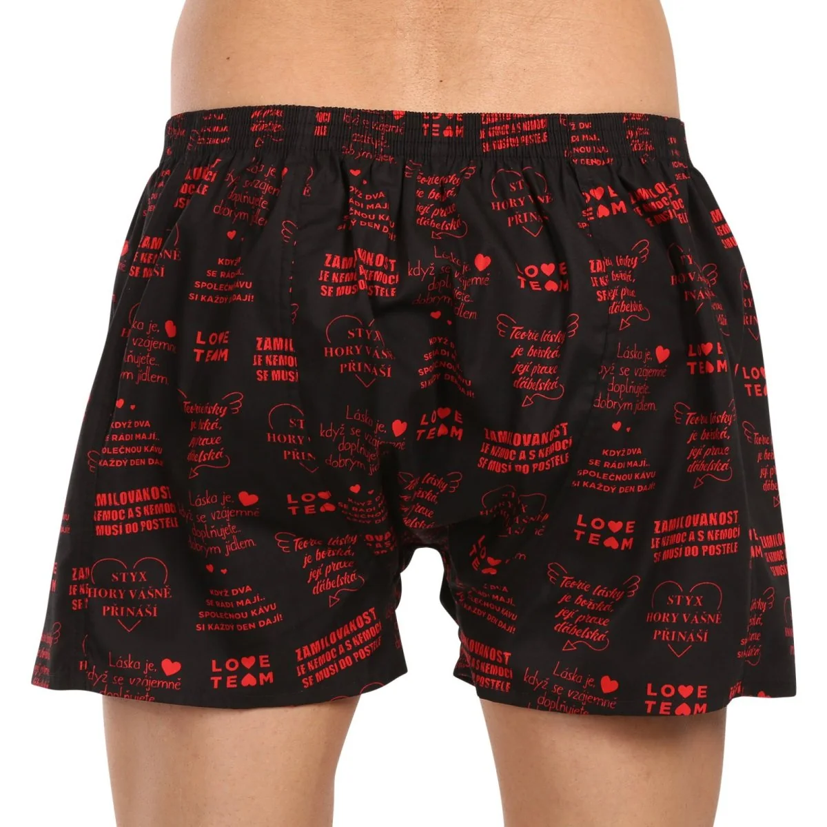 Styx Pánské trenky art klasická guma nadrozměr Valentýn texty (E1757) 3XL