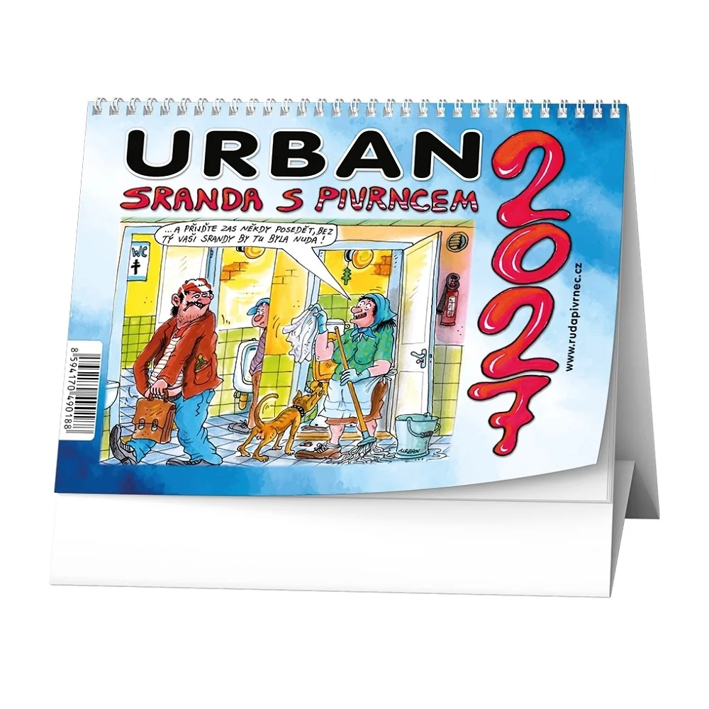Baloušek Kalendář Urban 2027, Dobijme si baterku s Pivrncem 22,5 × 16 cm