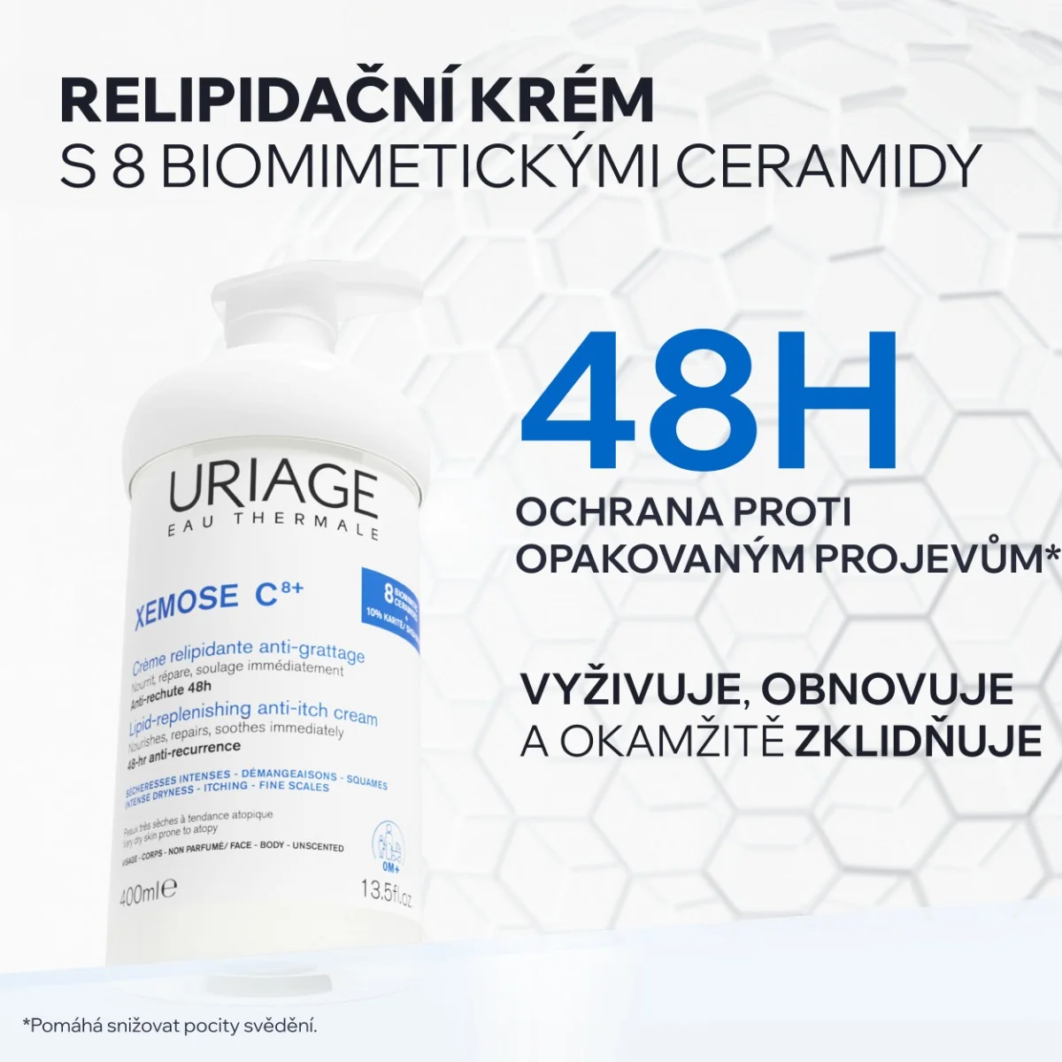Uriage Xémose C8+ Relipidační zklidňující krém pro suchou až atopickou pokožku 400 ml