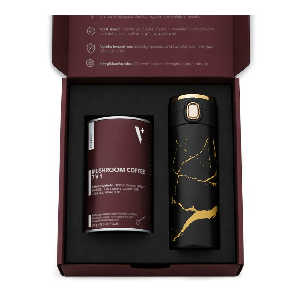 Clinical Mushroom Coffee 7 v 1 250 g + elegantní termohrnek
