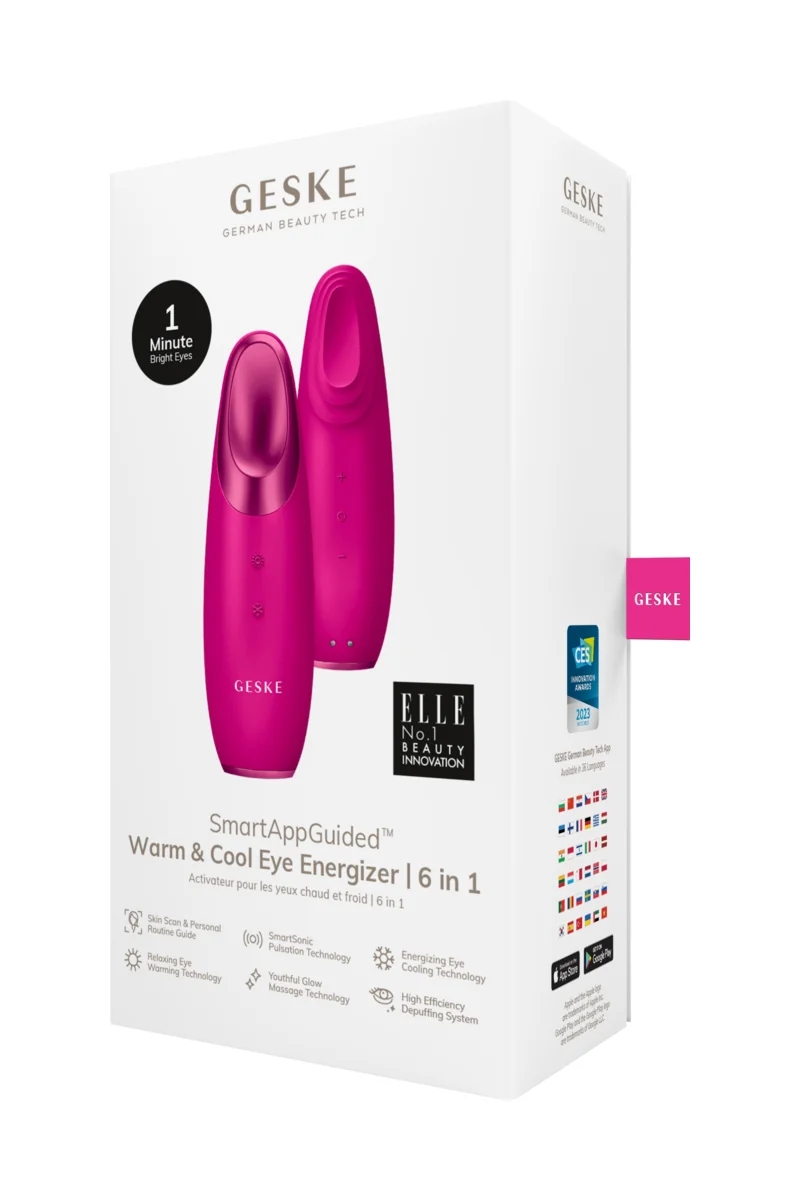 GESKE Warm&Cool Eye Energizer 6in1 sonický masážní přístroj na oční okolí magenta