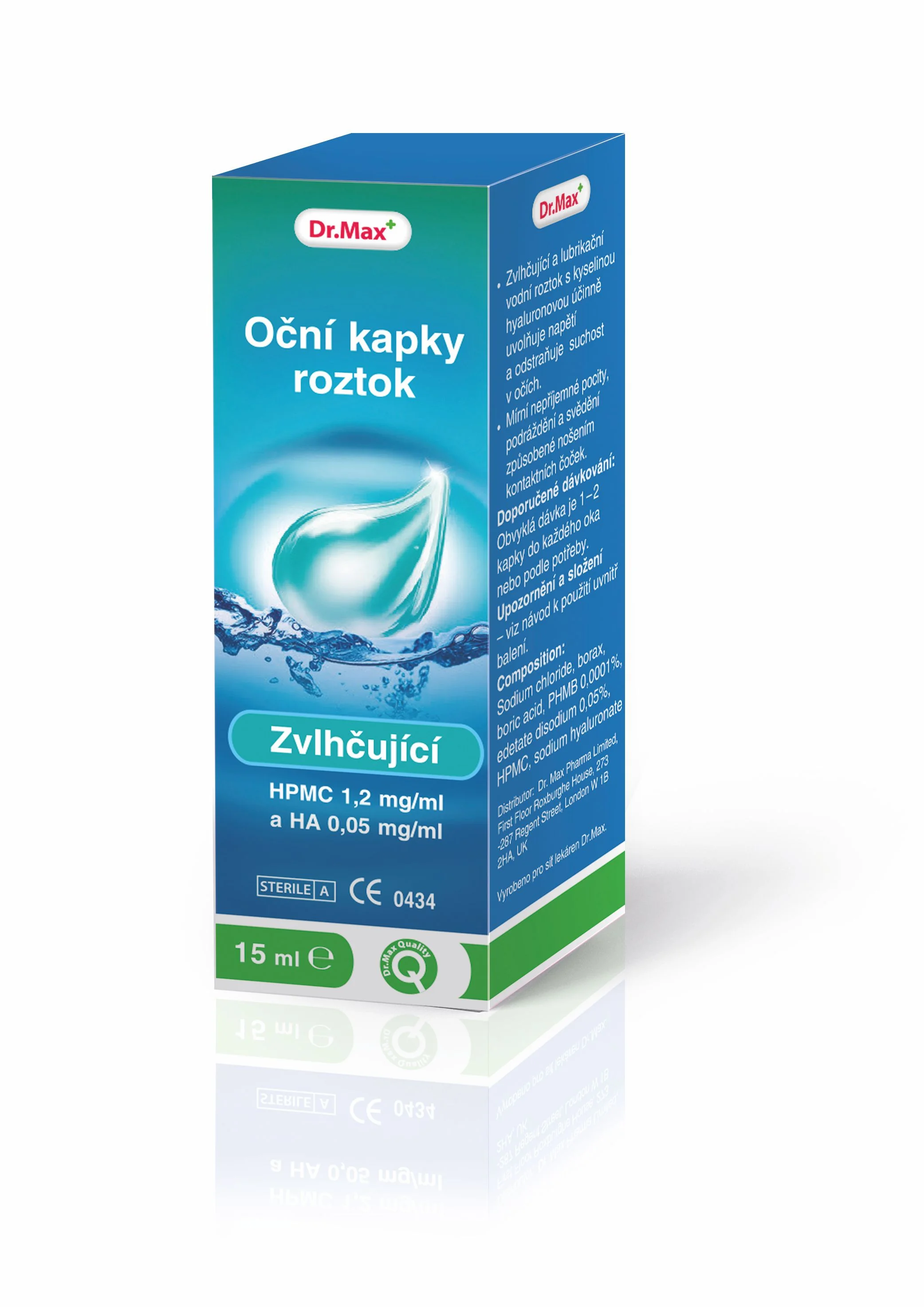 Dr. Max Oční kapky roztok Zvlhčující 15 ml
