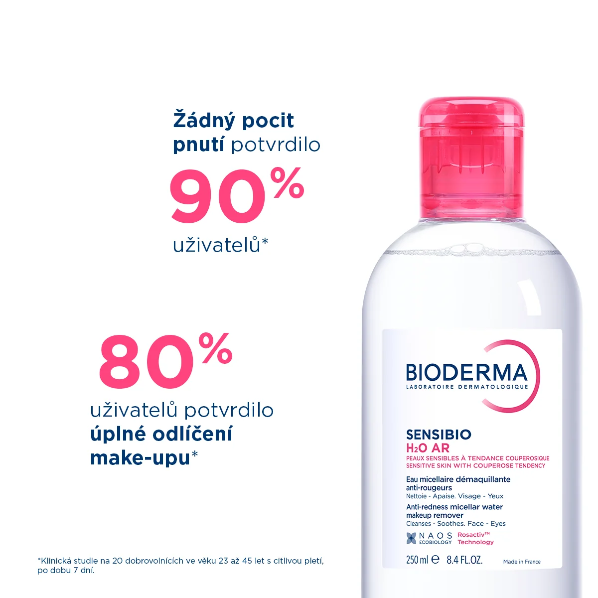 BIODERMA Sensibio H2O AR micelární voda pro citlivou pleť se začervenáním 250 ml