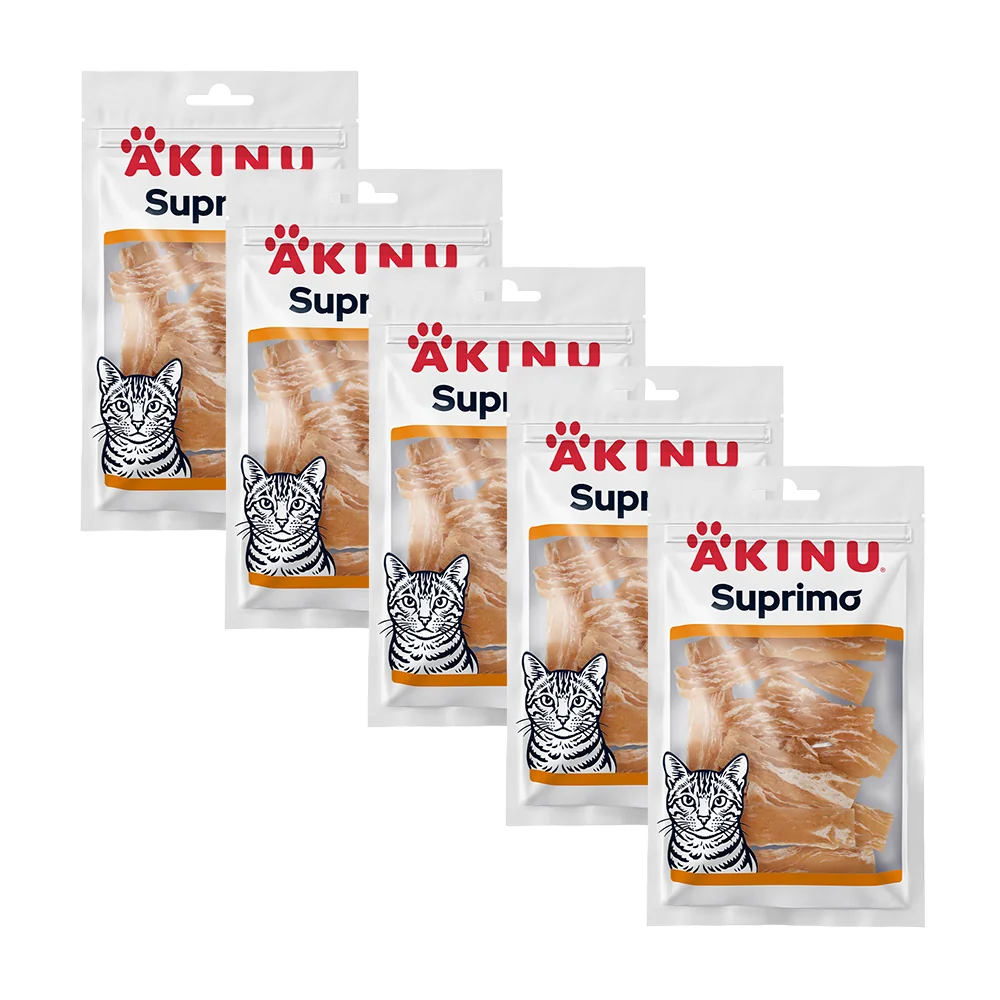 Akinu SUPRIMO Kuřecí plátky pro kočky mramorované 50 g MTP 5 ks