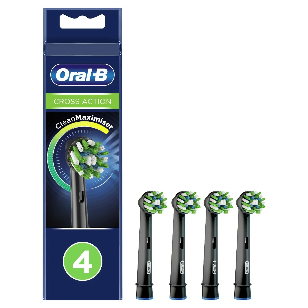 Oral-B EB 50-4 CrossAction náhradní hlavice s technologií CleanMaximiser 4 ks Black