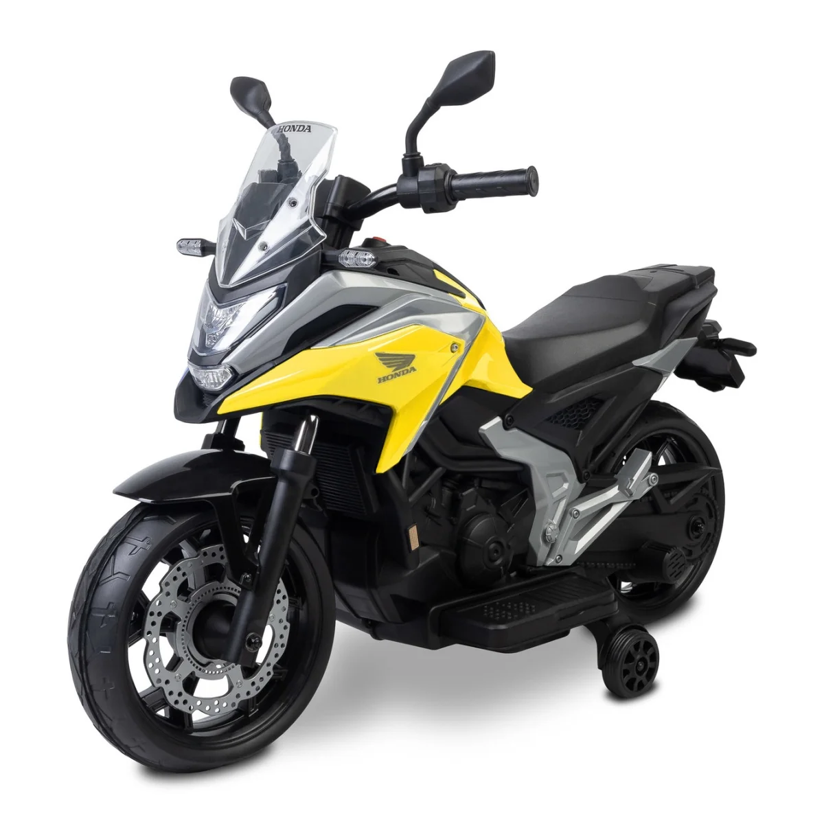 Toyz Elektrická motorka Honda NC750X pro děti – LED, USB, 3-8 let, žlutá, černá