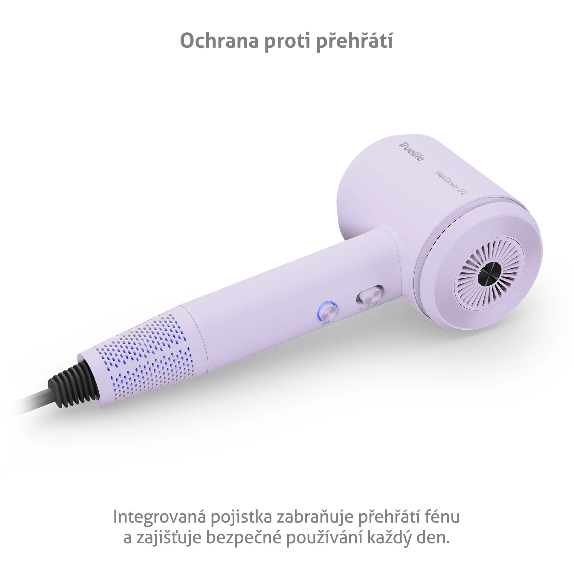 Truelife HairDryer D2 fén na vlasy fialový