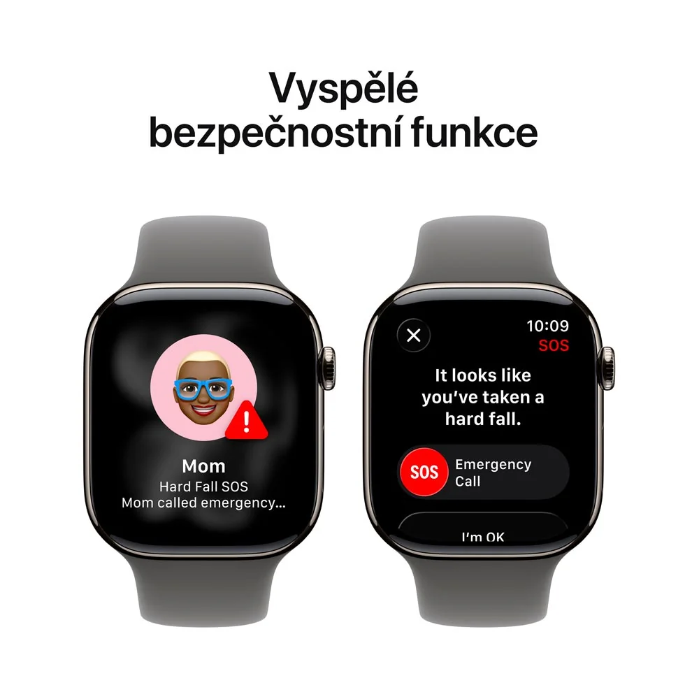 Apple Watch 11 42 mm titan, sportovní řemínek M/L chytré hodinky